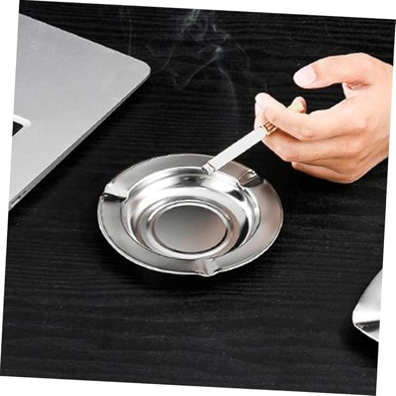 Cabilock 10Pcs Stainless Steel Ashtray with Windproof Lid for Indoor Outdoor Use - Image 5